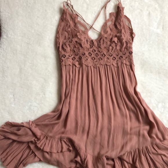 Free People Romantic Pink lace Dress! - Picture 5 of 6